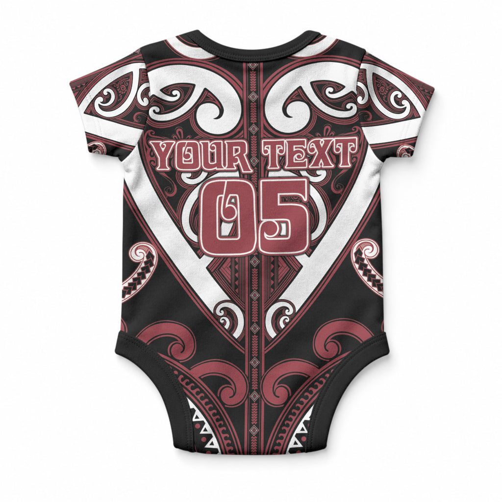 Custom Aotearoa Te Arawa Baby Onesie Maori Tribal Pattern