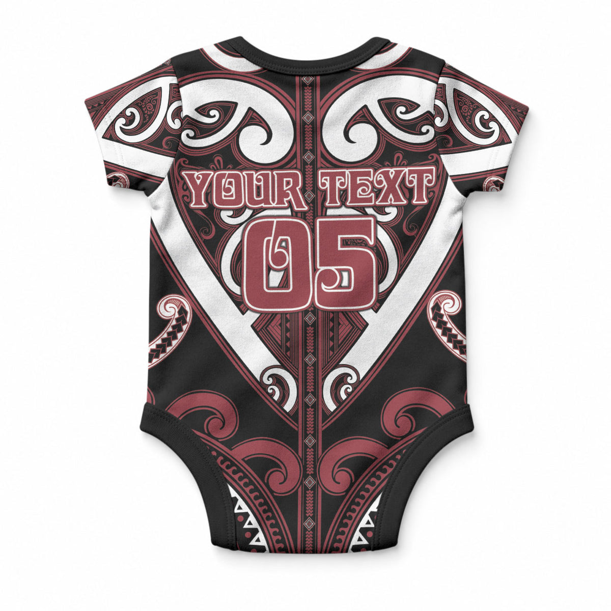 Custom Aotearoa Te Arawa Baby Onesie Maori Tribal Pattern