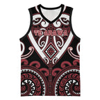 Custom Aotearoa Te Arawa Basketball Jersey Maori Tribal Pattern