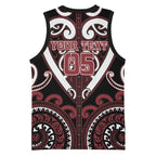Custom Aotearoa Te Arawa Basketball Jersey Maori Tribal Pattern