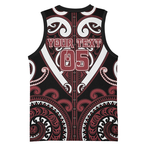 Custom Aotearoa Te Arawa Basketball Jersey Maori Tribal Pattern