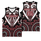Custom Aotearoa Te Arawa Basketball Jersey Maori Tribal Pattern