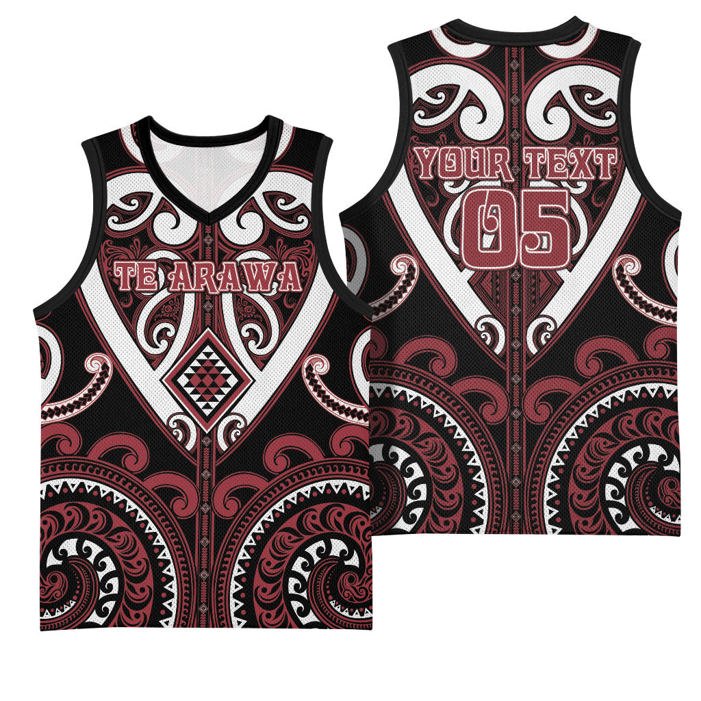 Custom Aotearoa Te Arawa Basketball Jersey Maori Tribal Pattern