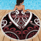 Aotearoa Te Arawa Beach Blanket Maori Tribal Pattern