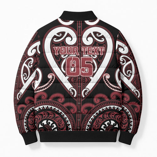 Custom Aotearoa Te Arawa Bomber Puffer Jacket Maori Tribal Pattern