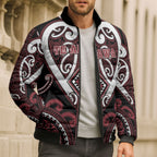 Custom Aotearoa Te Arawa Bomber Puffer Jacket Maori Tribal Pattern