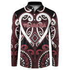 Custom Aotearoa Te Arawa Button Sweatshirt Maori Tribal Pattern