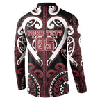 Custom Aotearoa Te Arawa Button Sweatshirt Maori Tribal Pattern
