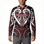 Custom Aotearoa Te Arawa Button Sweatshirt Maori Tribal Pattern