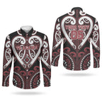 Custom Aotearoa Te Arawa Couples Matching Mermaid Dress and Long Sleeve Button Shirt Maori Tribal Pattern