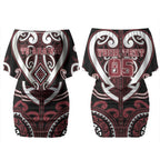 Custom Aotearoa Te Arawa Couples Matching Off Shoulder Short Dress and Long Sleeve Button Shirt Maori Tribal Pattern