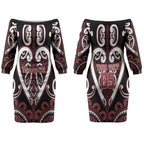 Custom Aotearoa Te Arawa Couples Matching Off The Shoulder Long Sleeve Dress and Hawaiian Shirt Maori Tribal Pattern