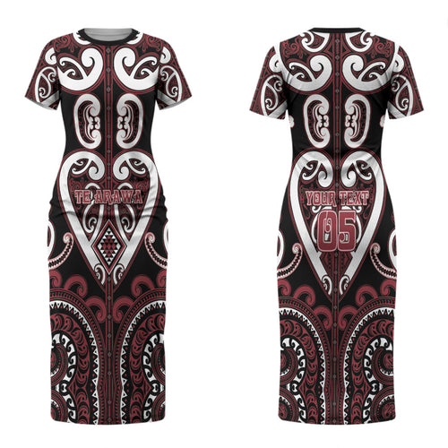 Custom Aotearoa Te Arawa Couples Matching Short Sleeve Bodycon Dress and Hawaiian Shirt Maori Tribal Pattern