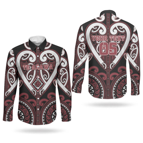 Custom Aotearoa Te Arawa Couples Matching Short Sleeve Bodycon Dress and Long Sleeve Button Shirt Maori Tribal Pattern