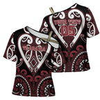 Custom Aotearoa Te Arawa Cross Shoulder Shirt Maori Tribal Pattern