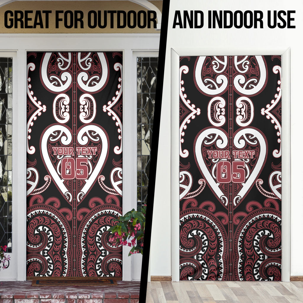 Custom Aotearoa Te Arawa Door Cover Maori Tribal Pattern