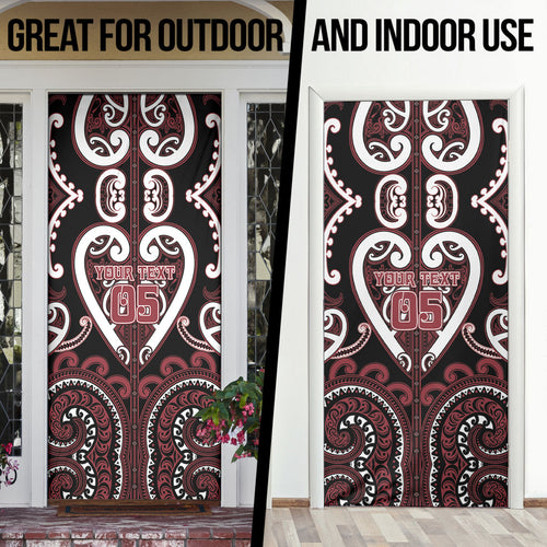Custom Aotearoa Te Arawa Door Cover Maori Tribal Pattern