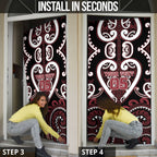 Custom Aotearoa Te Arawa Door Cover Maori Tribal Pattern