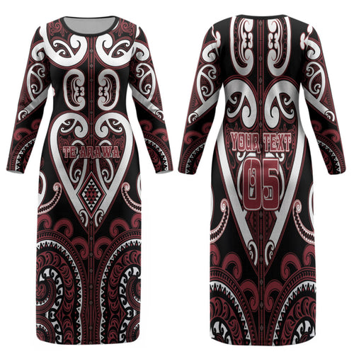 Custom Aotearoa Te Arawa Family Matching Long Sleeve Bodycon Dress and Hawaiian Shirt Maori Tribal Pattern