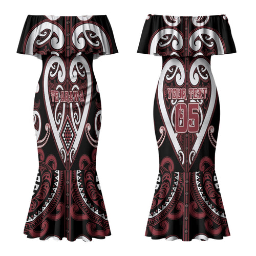 Custom Aotearoa Te Arawa Family Matching Mermaid Dress and Hawaiian Shirt Maori Tribal Pattern