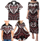 Custom Aotearoa Te Arawa Family Matching Puletasi and Hawaiian Shirt Maori Tribal Pattern