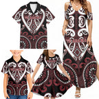 Custom Aotearoa Te Arawa Family Matching Summer Maxi Dress and Hawaiian Shirt Maori Tribal Pattern
