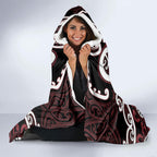 Aotearoa Te Arawa Hooded Blanket Maori Tribal Pattern