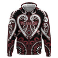 Custom Aotearoa Te Arawa Hoodie Maori Tribal Pattern