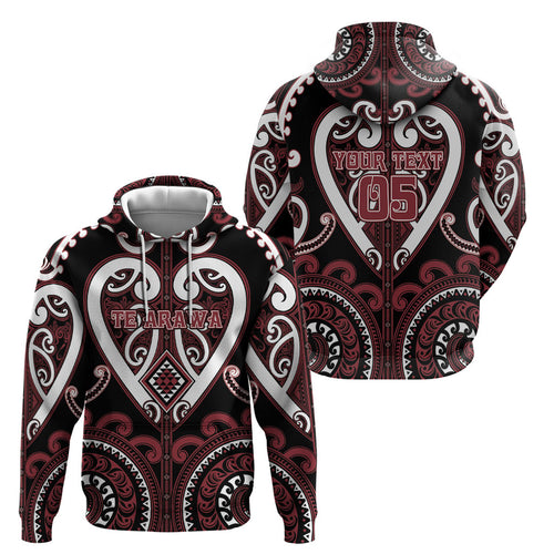 Custom Aotearoa Te Arawa Hoodie Maori Tribal Pattern