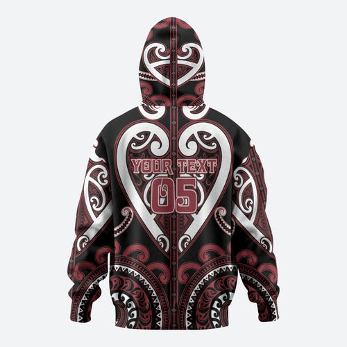 Custom Aotearoa Te Arawa Hoodie Maori Tribal Pattern