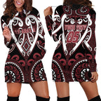 Custom Aotearoa Te Arawa Hoodie Dress Maori Tribal Pattern