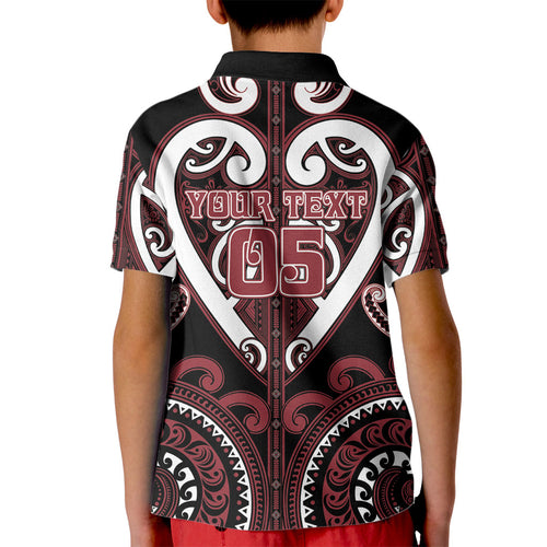 Custom Aotearoa Te Arawa Kid Polo Shirt Maori Tribal Pattern