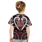 Custom Aotearoa Te Arawa Kid T Shirt Maori Tribal Pattern