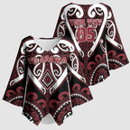 Custom Aotearoa Te Arawa Kimono Sleeve Blouse Maori Tribal Pattern