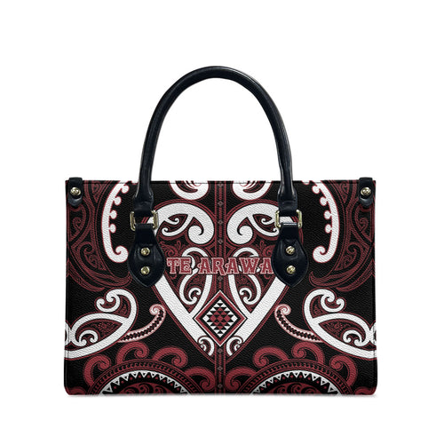 Aotearoa Te Arawa Leather Bag Maori Tribal Pattern