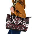 Aotearoa Te Arawa Leather Tote Bag Maori Tribal Pattern