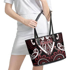 Aotearoa Te Arawa Leather Tote Bag Maori Tribal Pattern