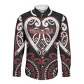 Custom Aotearoa Te Arawa Long Sleeve Button Shirt Maori Tribal Pattern