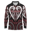 Custom Aotearoa Te Arawa Long Sleeve Polo Shirt Maori Tribal Pattern