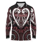 Custom Aotearoa Te Arawa Long Sleeve Polo Shirt Maori Tribal Pattern