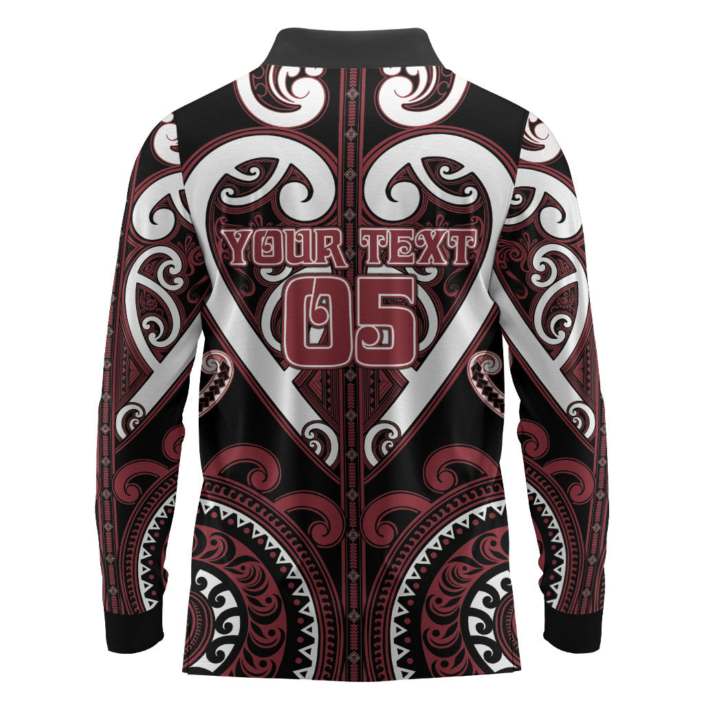 Custom Aotearoa Te Arawa Long Sleeve Polo Shirt Maori Tribal Pattern