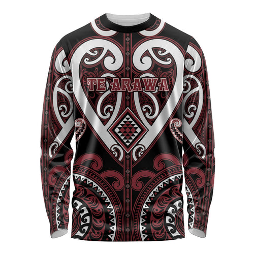 Custom Aotearoa Te Arawa Long Sleeve Shirt Maori Tribal Pattern
