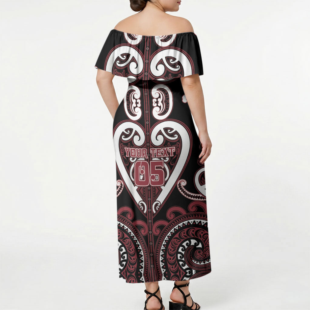 Custom Aotearoa Te Arawa Off Shoulder Maxi Dress Maori Tribal Pattern