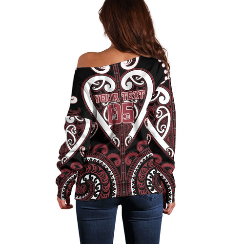 Custom Aotearoa Te Arawa Off Shoulder Sweater Maori Tribal Pattern