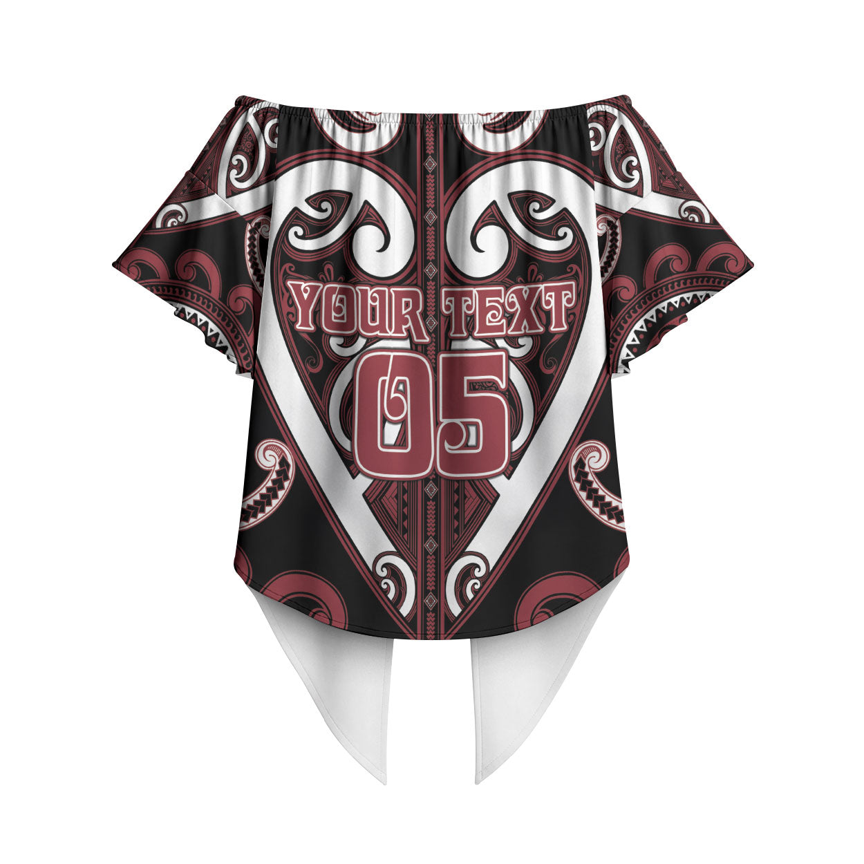 Custom Aotearoa Te Arawa Off Shoulder Wrap Waist Top Maori Tribal Pattern