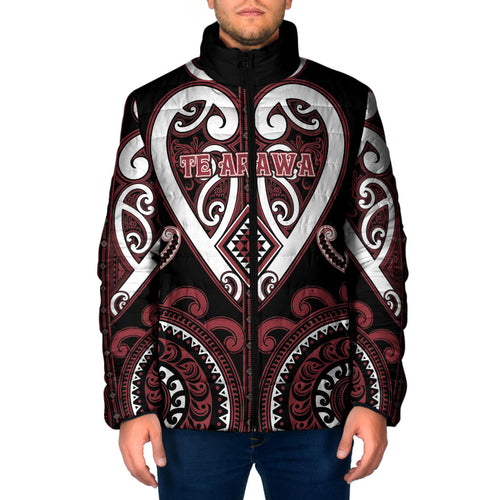 Custom Aotearoa Te Arawa Padded Jacket Maori Tribal Pattern
