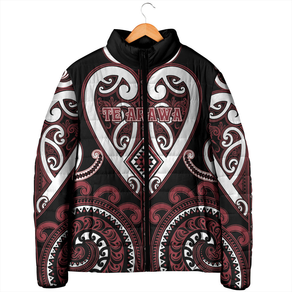 Custom Aotearoa Te Arawa Padded Jacket Maori Tribal Pattern