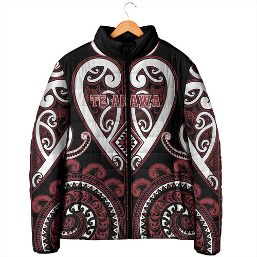 Custom Aotearoa Te Arawa Padded Jacket Maori Tribal Pattern