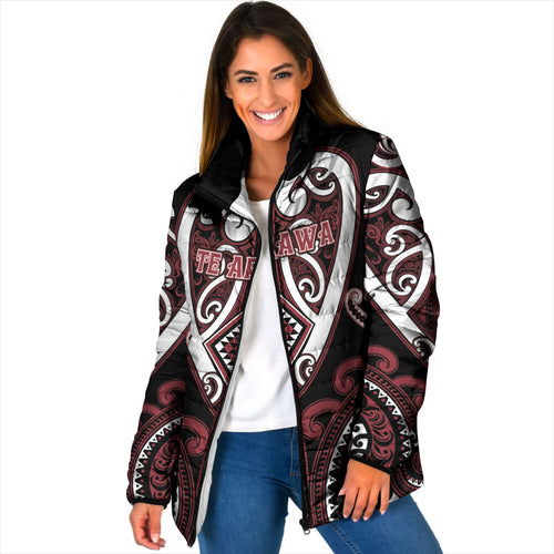 Custom Aotearoa Te Arawa Padded Jacket Maori Tribal Pattern
