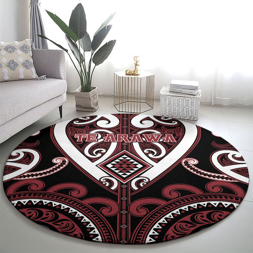 Aotearoa Te Arawa Round Carpet Maori Tribal Pattern